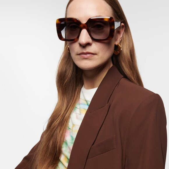 Celine 3 DOTS Women Sunglasses Havana Gradient Smoke Geometric CL40263I 53B - Picture 11 of 12